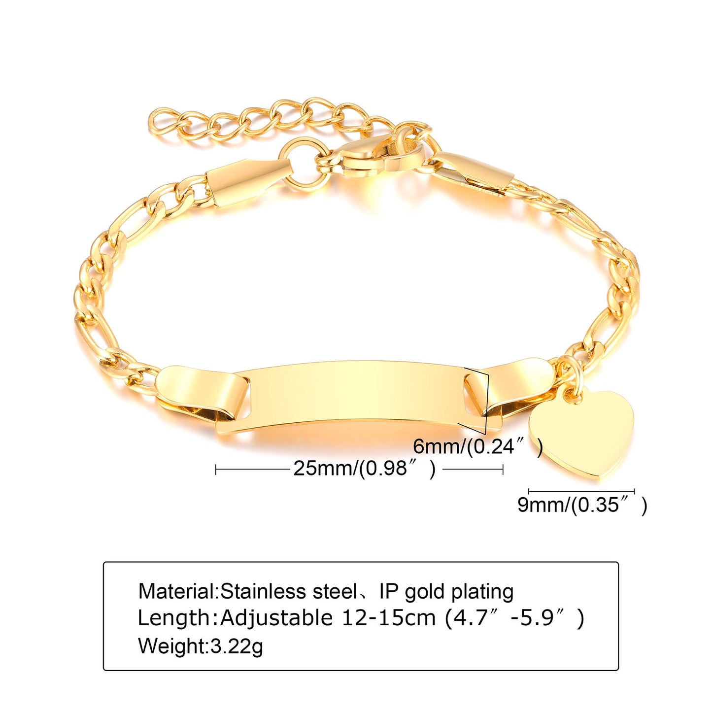 Custom Personalized Name Baby ID Bracelet